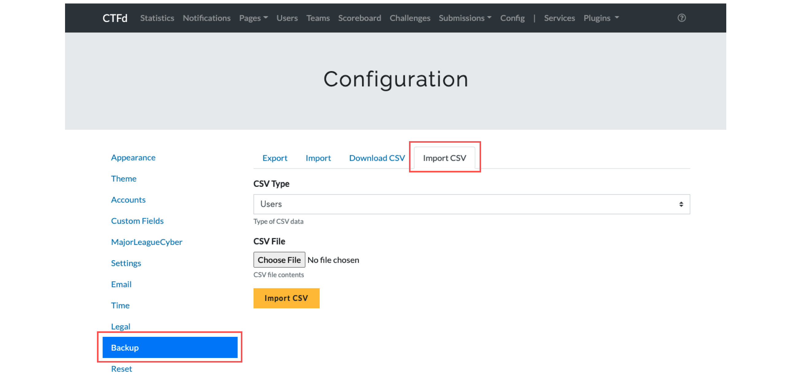 CSV Upload