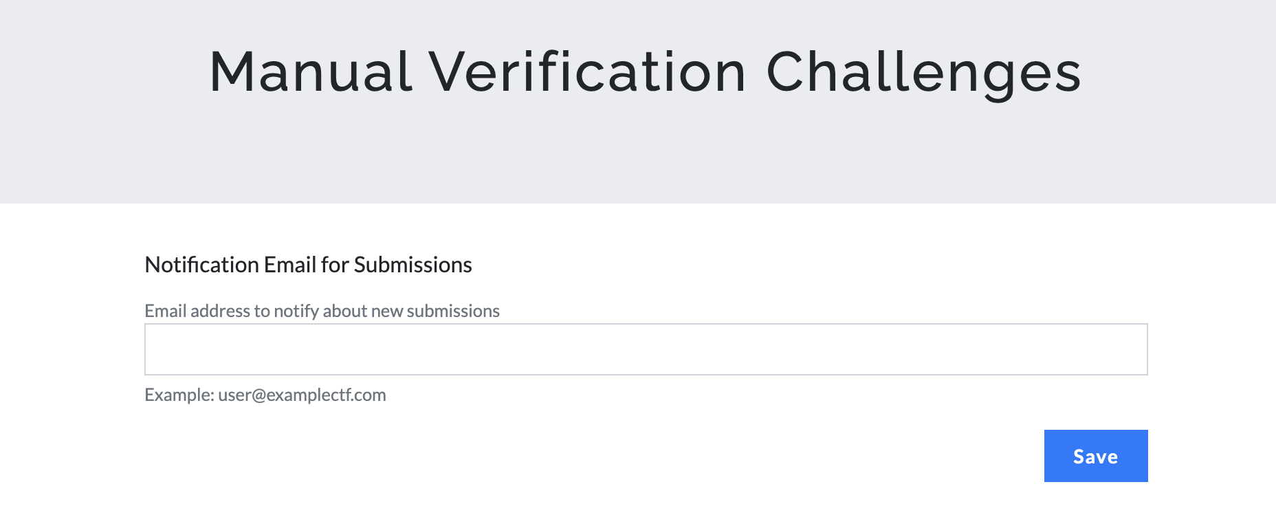 Notification Email for Submissions settings