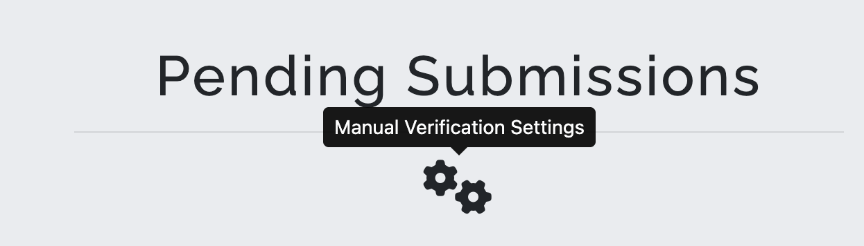 Manual Verification Settings gear icon